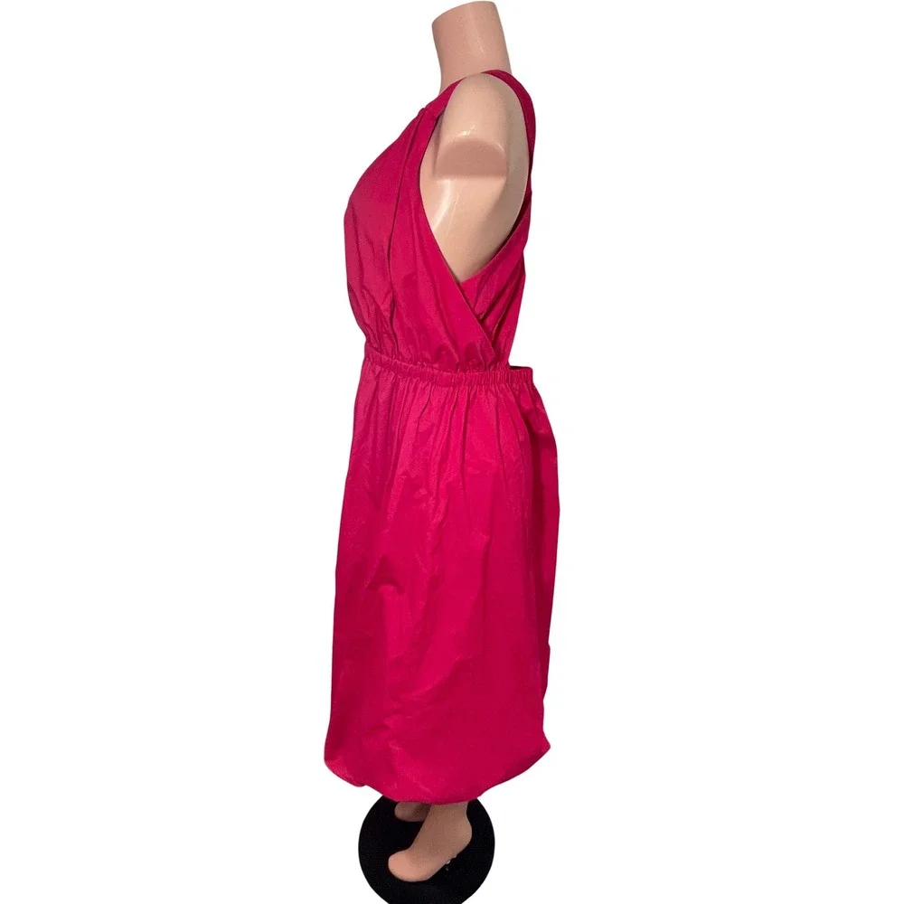 NWT Banana Republic Pink Twist Back Bubble Hem‎ Midi Dress Large 888773-02-1